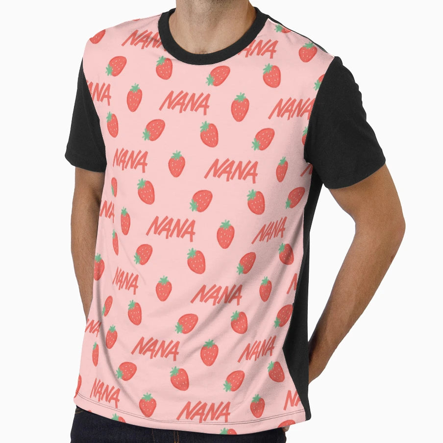 Nana Anime Strawberry Pattern T-Shirt - Fun Novelty Design for Adults - T-Shirt, Sweatshirt, Hoodie