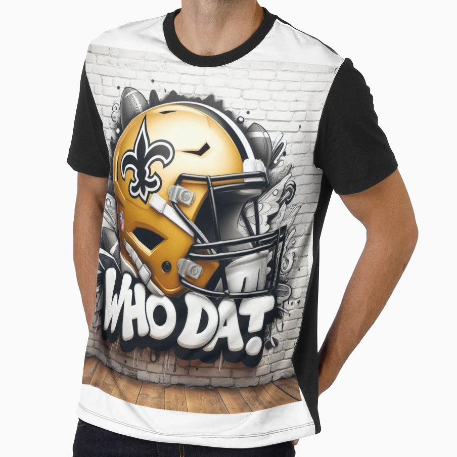 Who Dat Saints Helmet T-Shirt - Trendy Graphic Unisex - T-Shirt, Sweatshirt, Hoodie