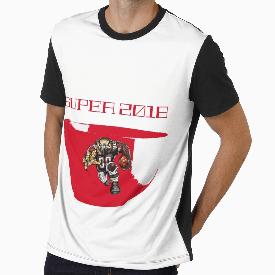 Super B O W L 2018 Falcons Drawing T-Shirt - Custom Art Print for Adults - T-Shirt, Sweatshirt, Hoodie