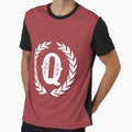 Rustic Red Monogram Letter Q T-Shirt - Fun Novelty Design for Adults - T-Shirt, Sweatshirt, Hoodie