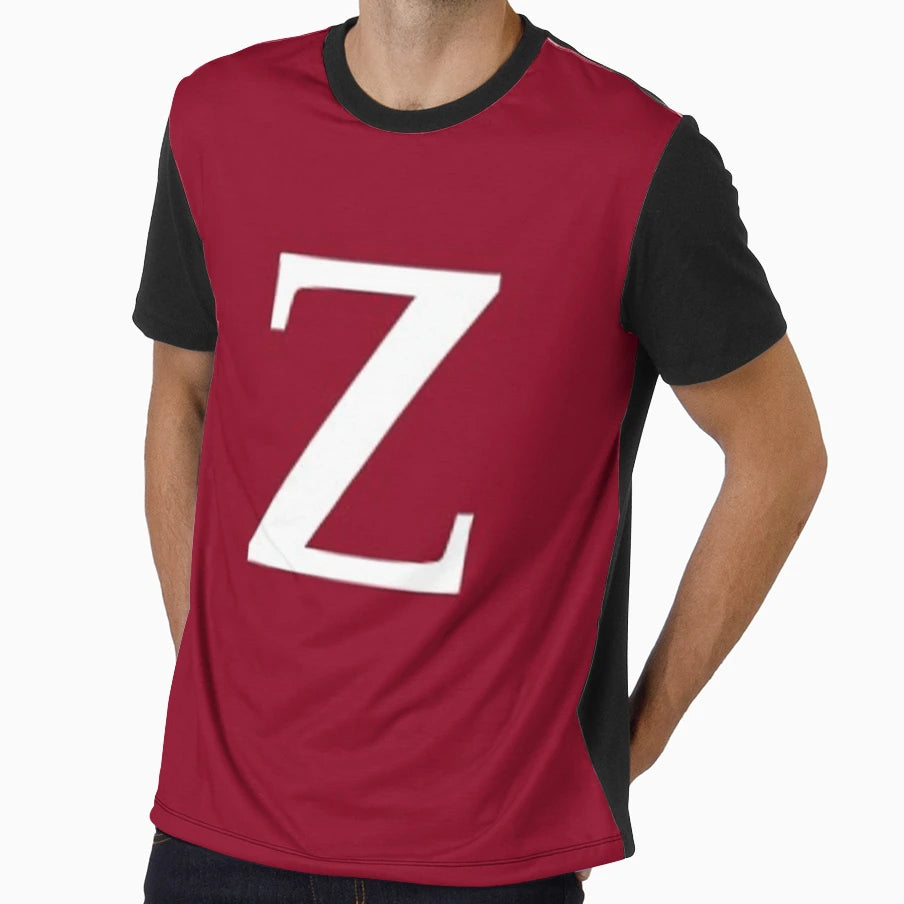 Letter Z Maroon T-Shirt - Custom Art Print Unisex - T-Shirt, Sweatshirt, Hoodie