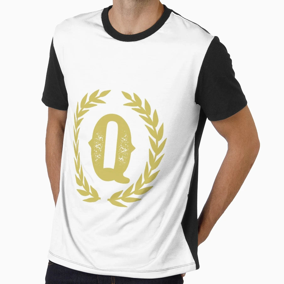 Mustard Yellow Monogram Letter Q T-Shirt - Trendy Graphic Unisex - T-Shirt, Sweatshirt, Hoodie