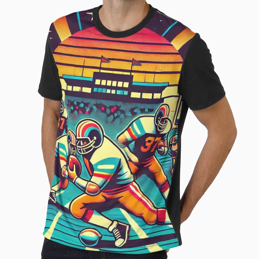 80S American Football T-Shirt - Unique Graphic for Adults - T-Shirt, Sweatshirt, Hoodie