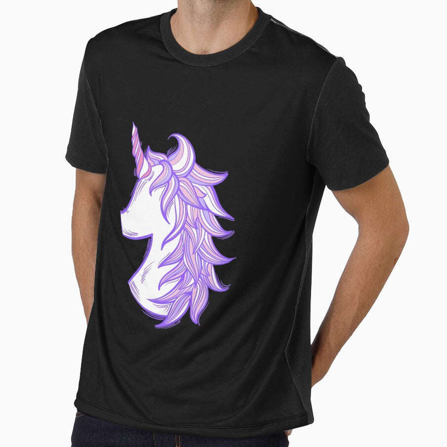Stylish purple unicorn by cpilustra7- - Adult & Kids T-Shirts, Sweatshirts & Hoodies apparel design preview 1