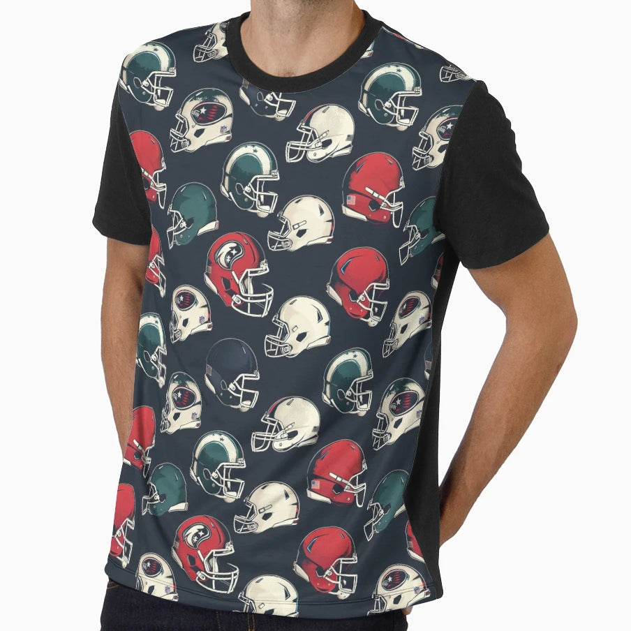 American Football Helmets T-Shirt - Trendy Graphic Men Women - T-Shirt, Sweatshirt, Hoodie