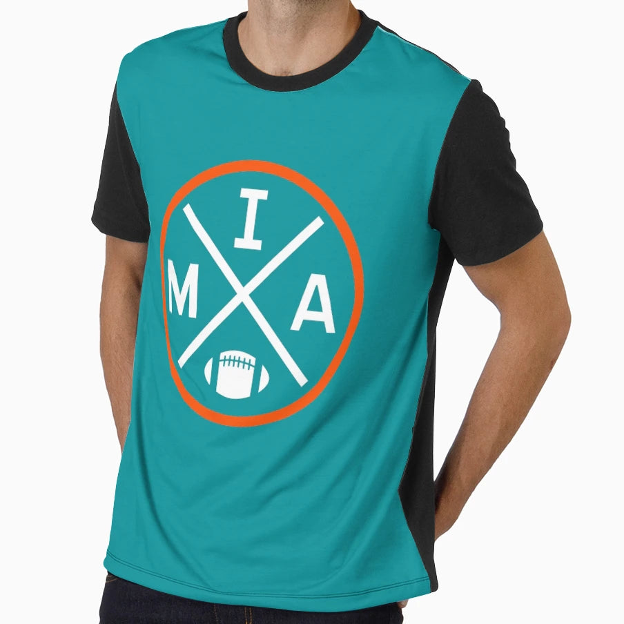 Miami Football Emblem Mia T-Shirt - Streetwear Style for Adults - T-Shirt, Sweatshirt, Hoodie