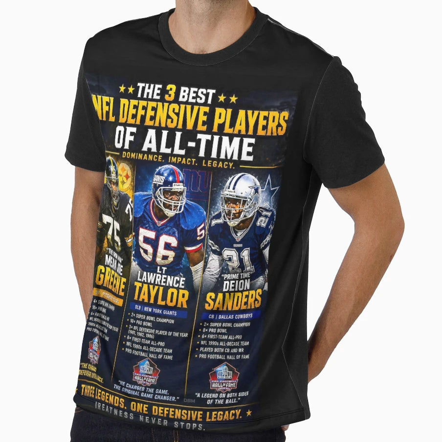 Pro Football 3 Best Defensive Players T-Shirt - Graphic Print for Adults - T-Shirt, Sweatshirt, Hoodie