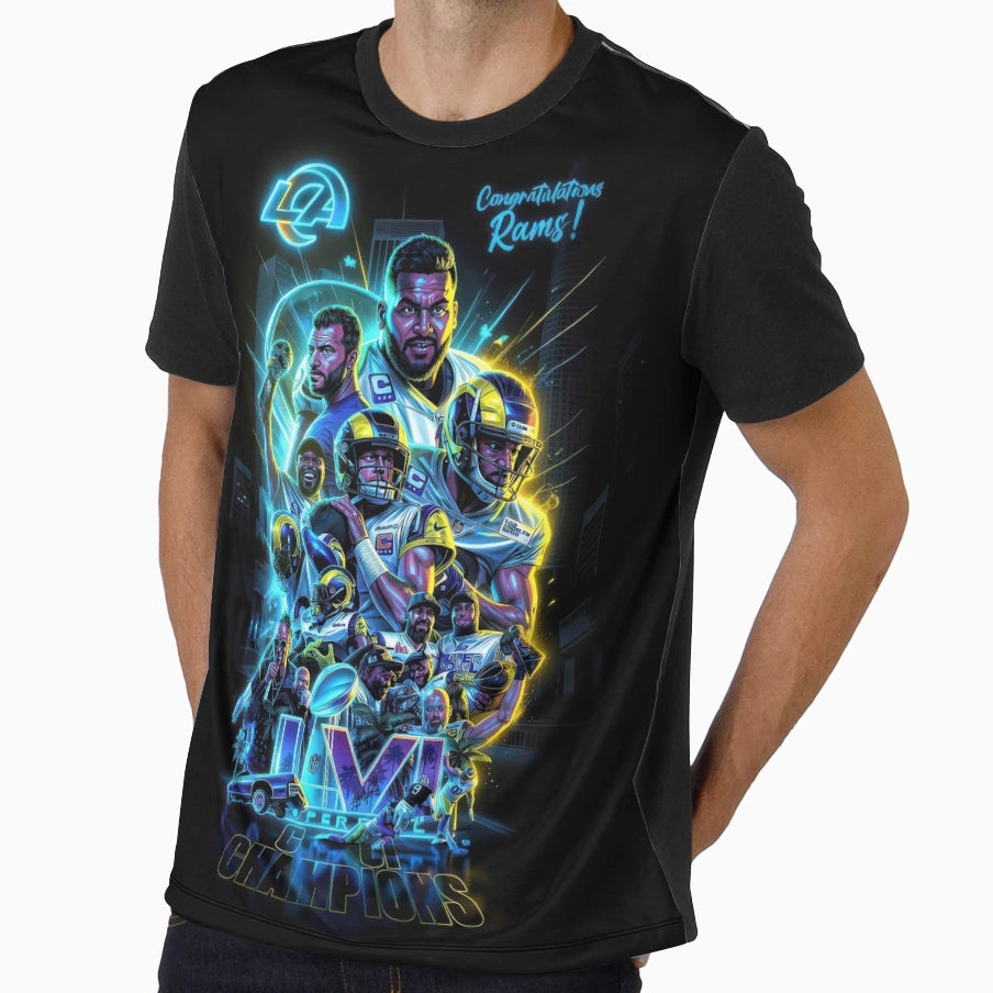 Los Angeles Football Champions Lvi T-Shirt - Aesthetic Graphic for Adults - T-Shirt, Sweatshirt, Hoodie