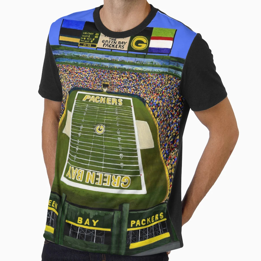 Sport Team Stadium Art Green Bay T-Shirt - Casual Everyday Wear Men Women - T-Shirt, Sweatshirt, Hoodie