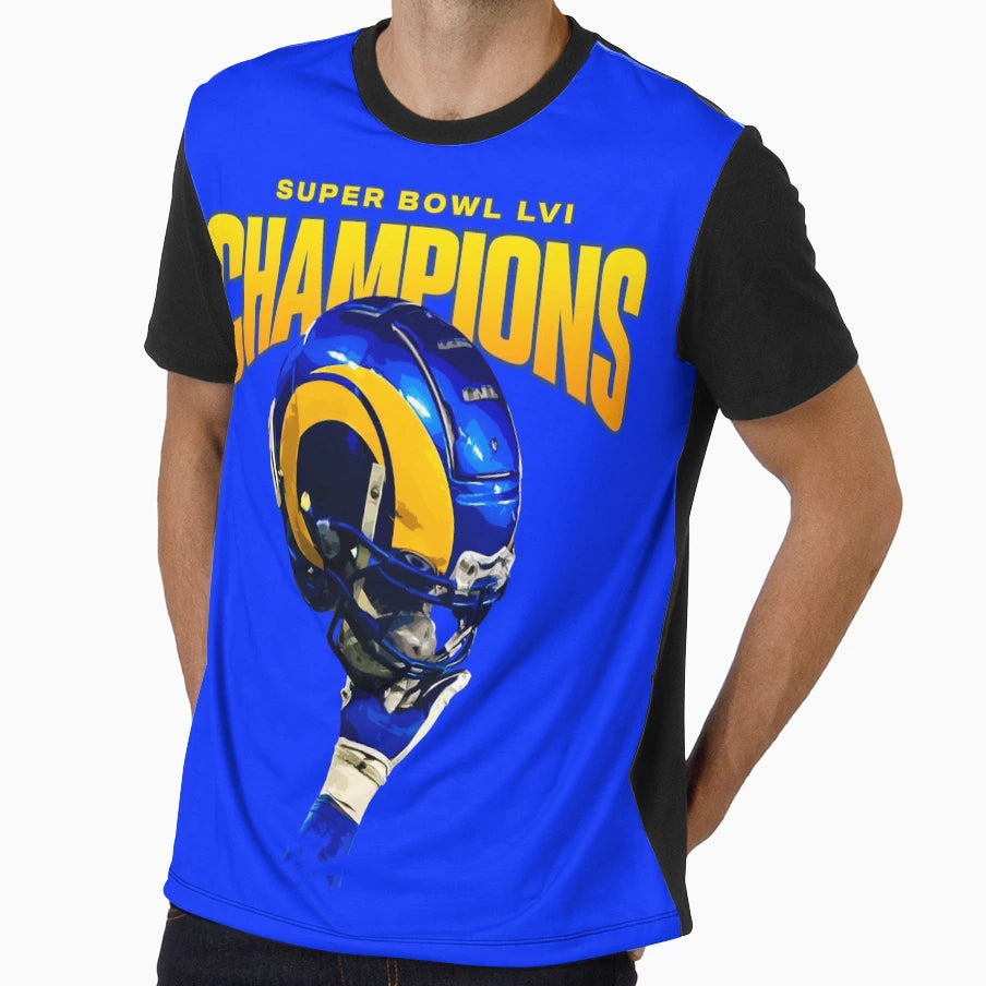 Copia De Rams Helmet T-Shirt - Custom Art Print Unisex - T-Shirt, Sweatshirt, Hoodie