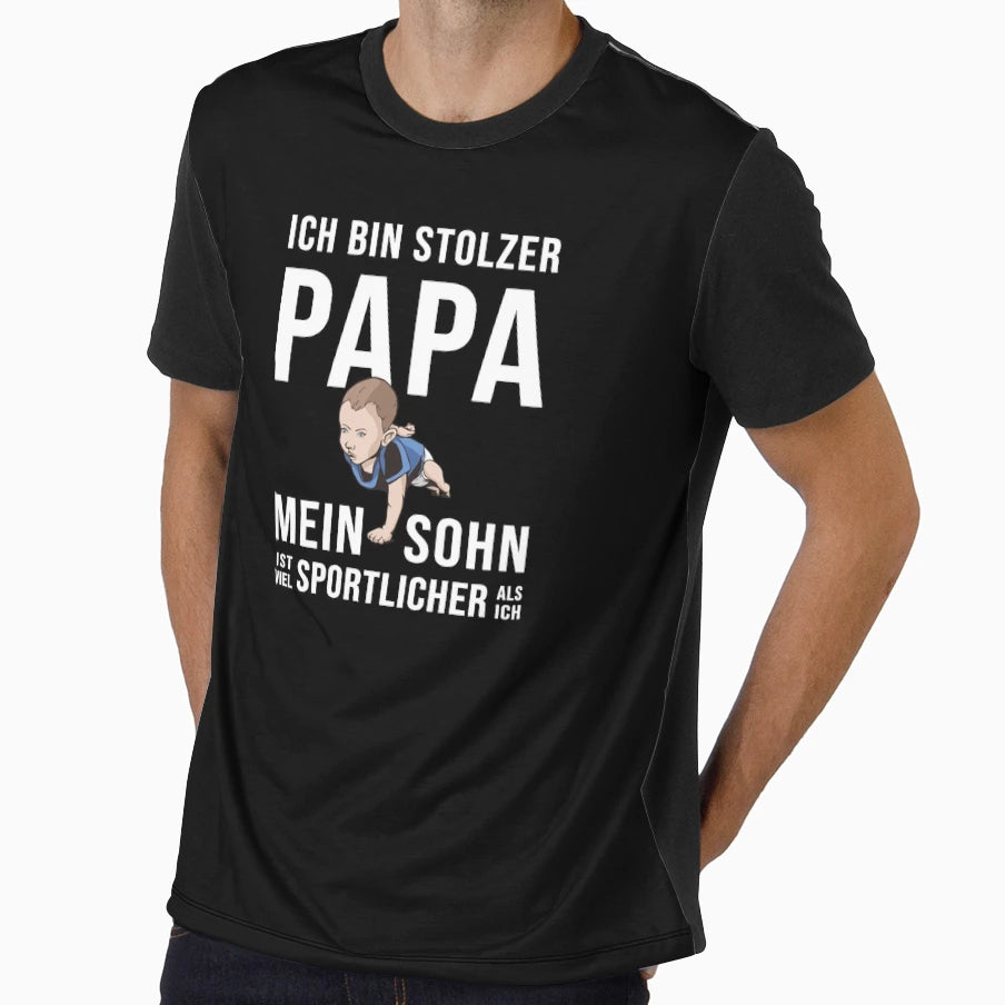 Proud Dad Gift Father Child Is Sportier T-Shirt - Fun Novelty Design Unisex - T-Shirt, Sweatshirt, Hoodie