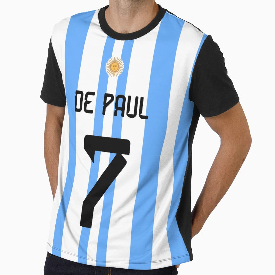 Rodrigo De Paul Argentina World Cup T-Shirt - Graphic Print Unisex - T-Shirt, Sweatshirt, Hoodie