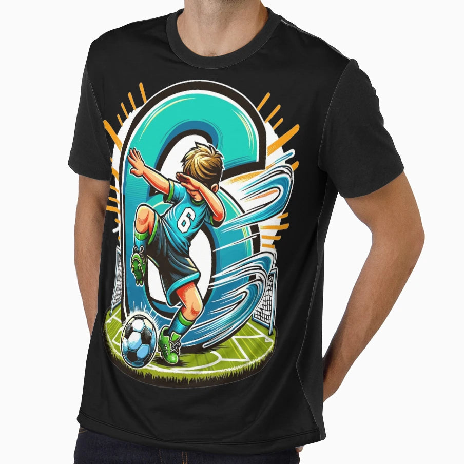 6 Year Old Soccer Birthday T-Shirt - Fun Novelty Design Men Women - T-Shirt, Sweatshirt, Hoodie