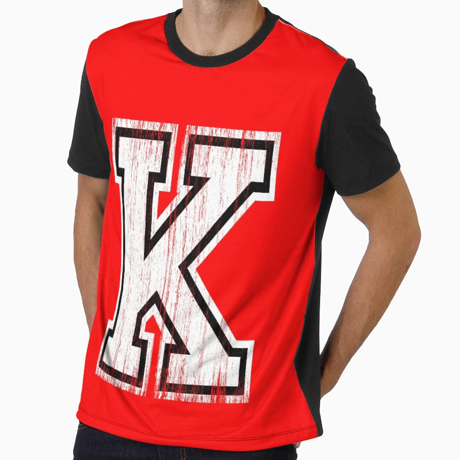 Big Sports Letter K T-Shirt - Novelty Apparel for Adults - T-Shirt, Sweatshirt, Hoodie