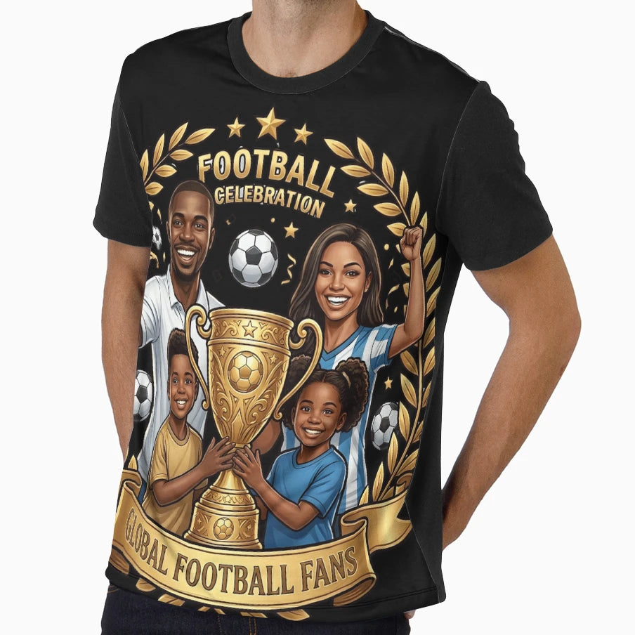 Soccer Family Fathers Day Gift Global T-Shirt - Custom Art Print Men Women - T-Shirt, Sweatshirt, Hoodie