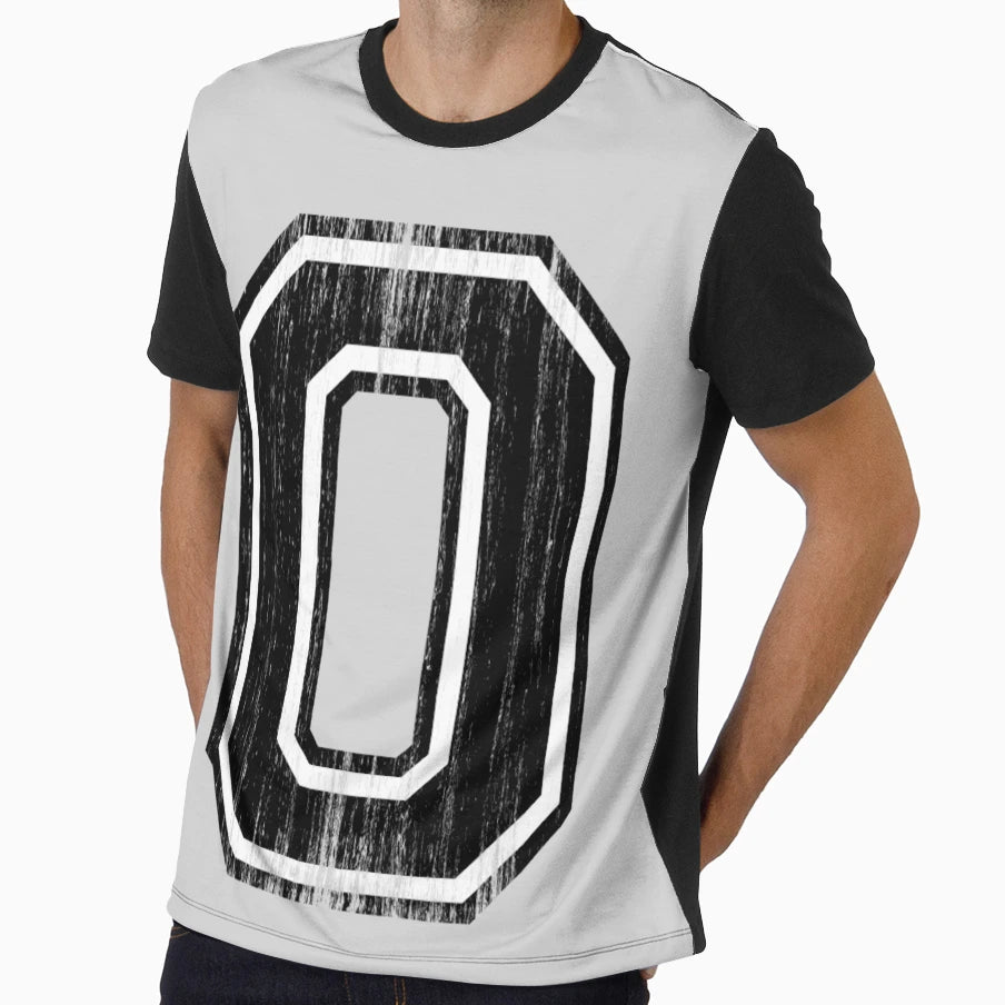 Big Varsity Letter 0 T-Shirt - Unique Graphic for Adults - T-Shirt, Sweatshirt, Hoodie