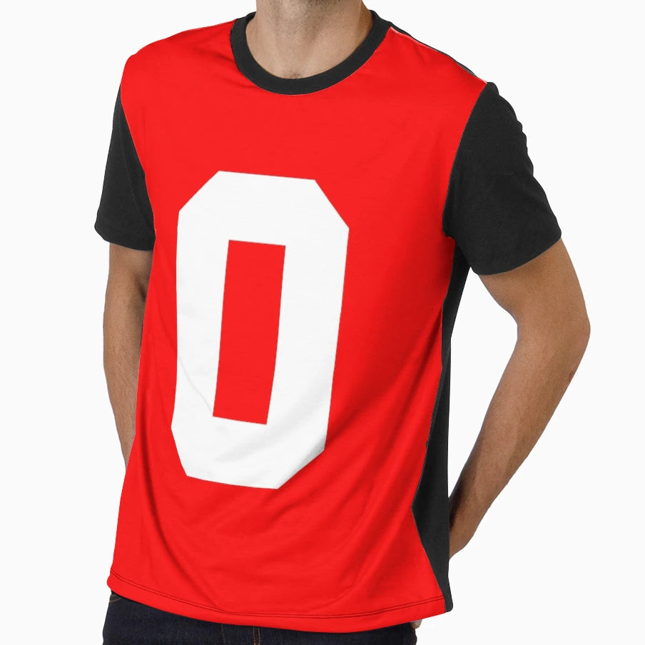 Number 0 Sports Red T-Shirt - Casual Everyday Wear Men Women - T-Shirt, Sweatshirt, Hoodie