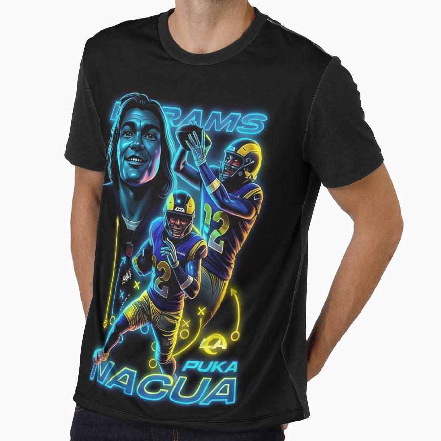 Puka Nacua La Football Star Neon T-Shirt - Novelty Apparel Men Women - T-Shirt, Sweatshirt, Hoodie