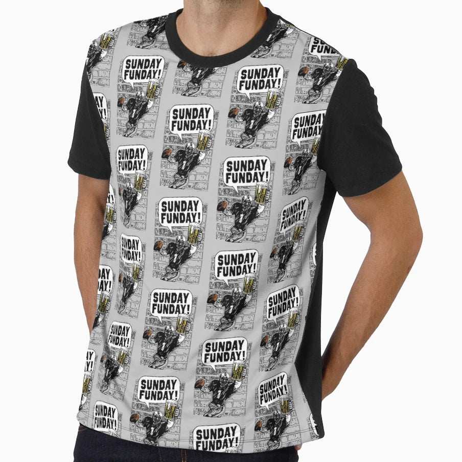Sunday Funday Tailgating Football T-Shirt - Custom Art Print Unisex - T-Shirt, Sweatshirt, Hoodie