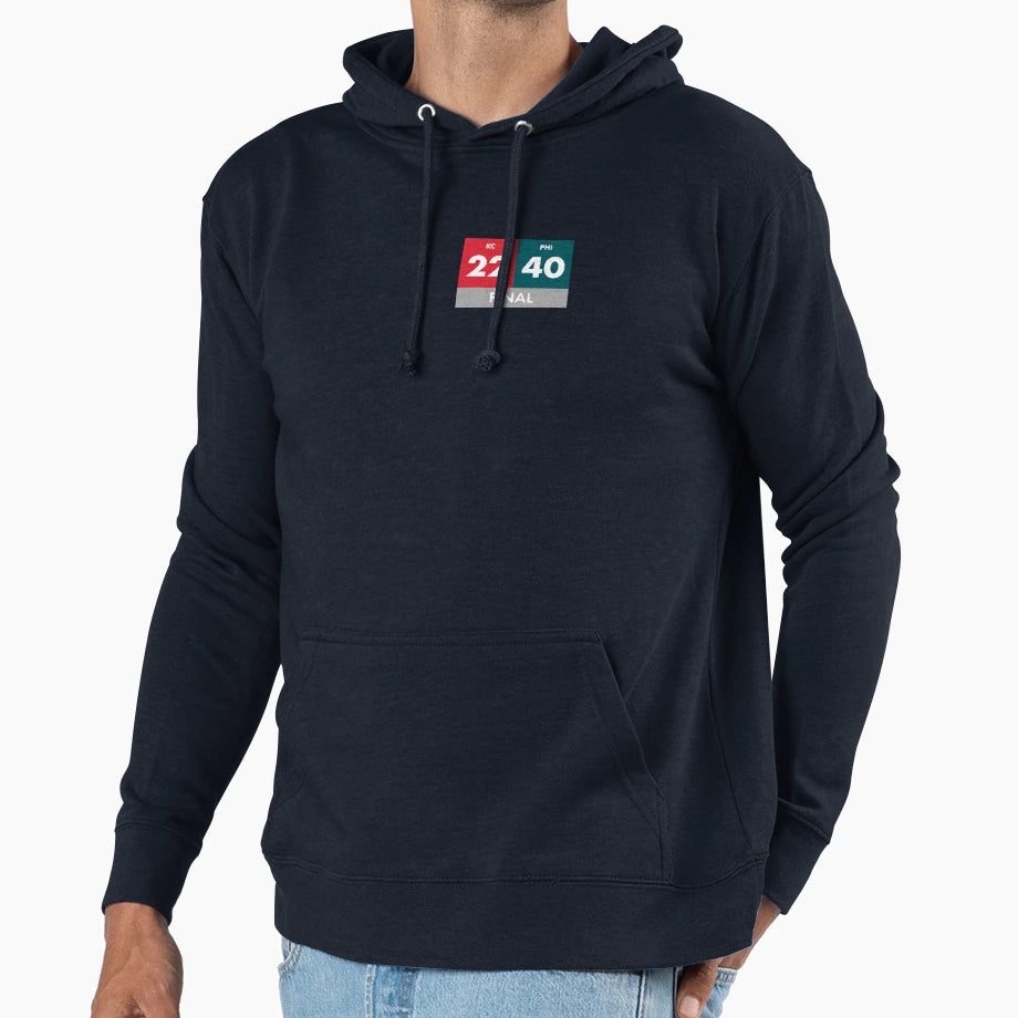Super Bowl Lix Final Score Hoodie - Streetwear Style for Adults - T-Shirt, Sweatshirt, Hoodie