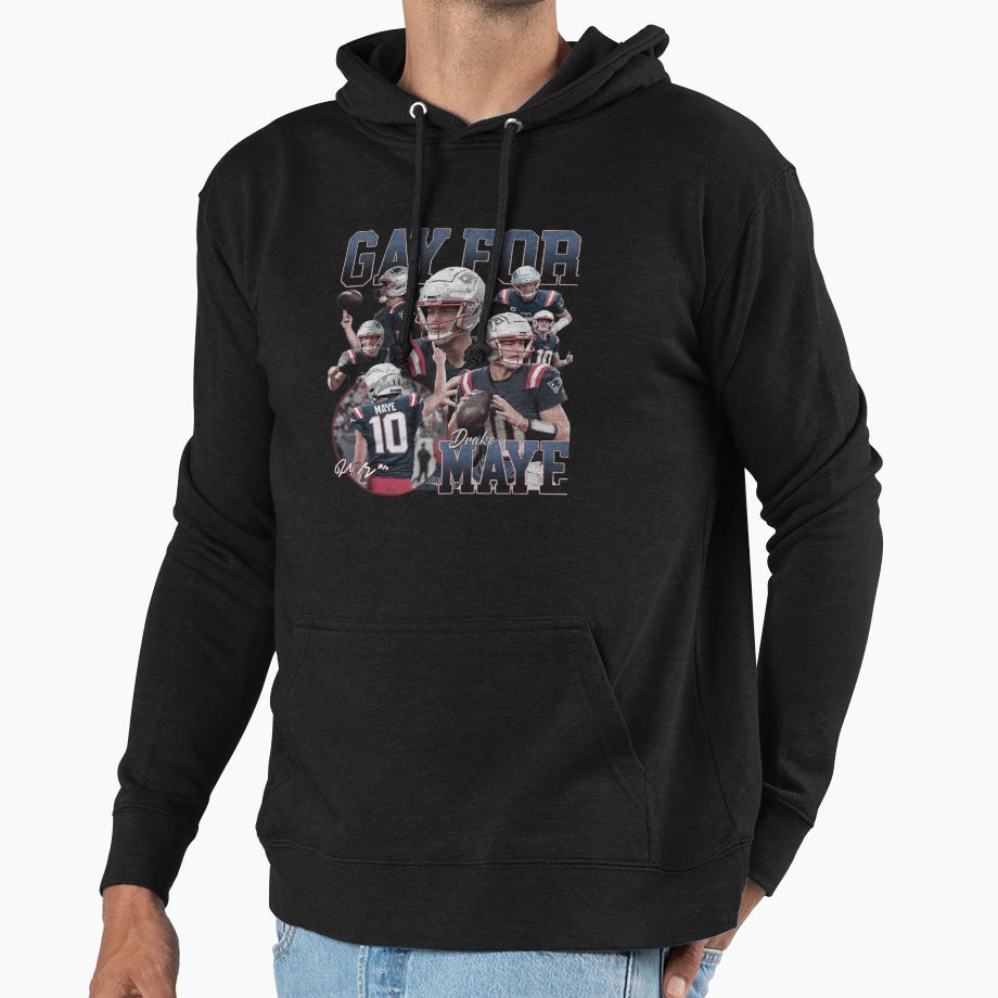 Gay Maye New England Patriots Drake Maye Hoodie - Unique Graphic Unisex - T-Shirt, Sweatshirt, Hoodie