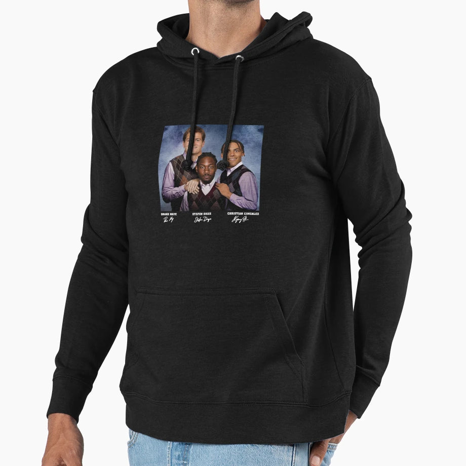 SD Drake Maye Christian Gonzalez Football Hoodie - Graphic Print Men Women - T-Shirt, Sweatshirt, Hoodie