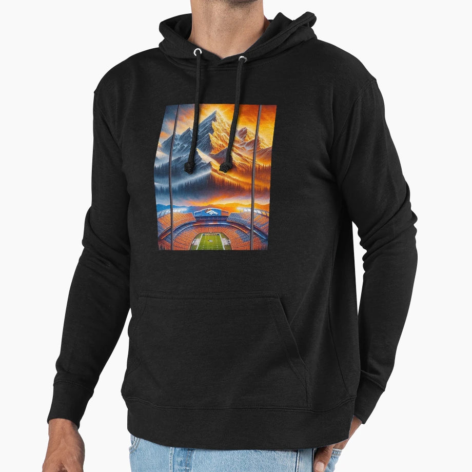 Orange And Blue Horizon Hoodie - Unique Graphic Men Women - T-Shirt, Sweatshirt, Hoodie