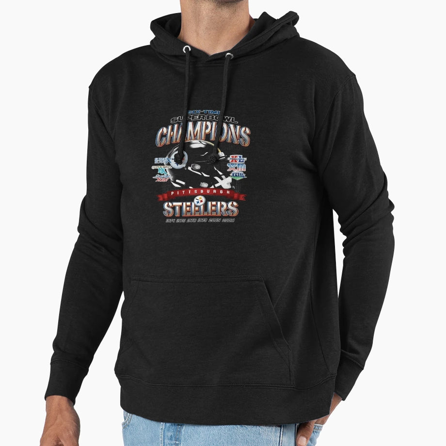 Pittsburgh Six Time Super Bowl Champions Hoodie - Custom Art Print Unisex - T-Shirt, Sweatshirt, Hoodie