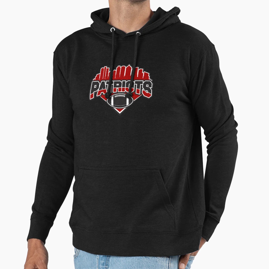 Patriots Football Skyline Football Team Hoodie - Unique Graphic Men Women - T-Shirt, Sweatshirt, Hoodie