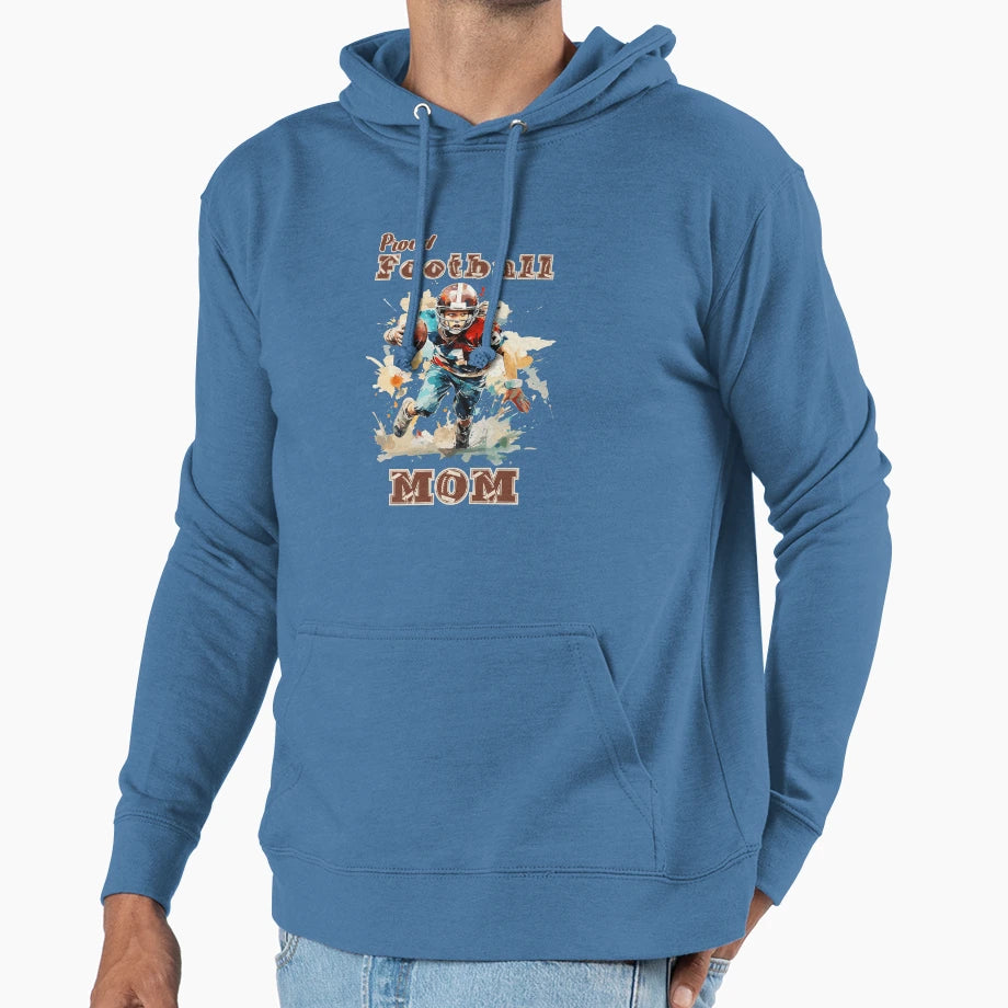 Proud Football Mom Gifts Football Hoodie - Casual Everyday Wear for Adults - T-Shirt, Sweatshirt, Hoodie