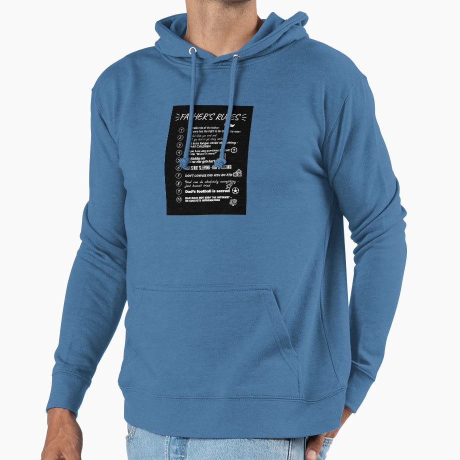 Fathers Rules Black Hoodie - Aesthetic Graphic Unisex - T-Shirt, Sweatshirt, Hoodie