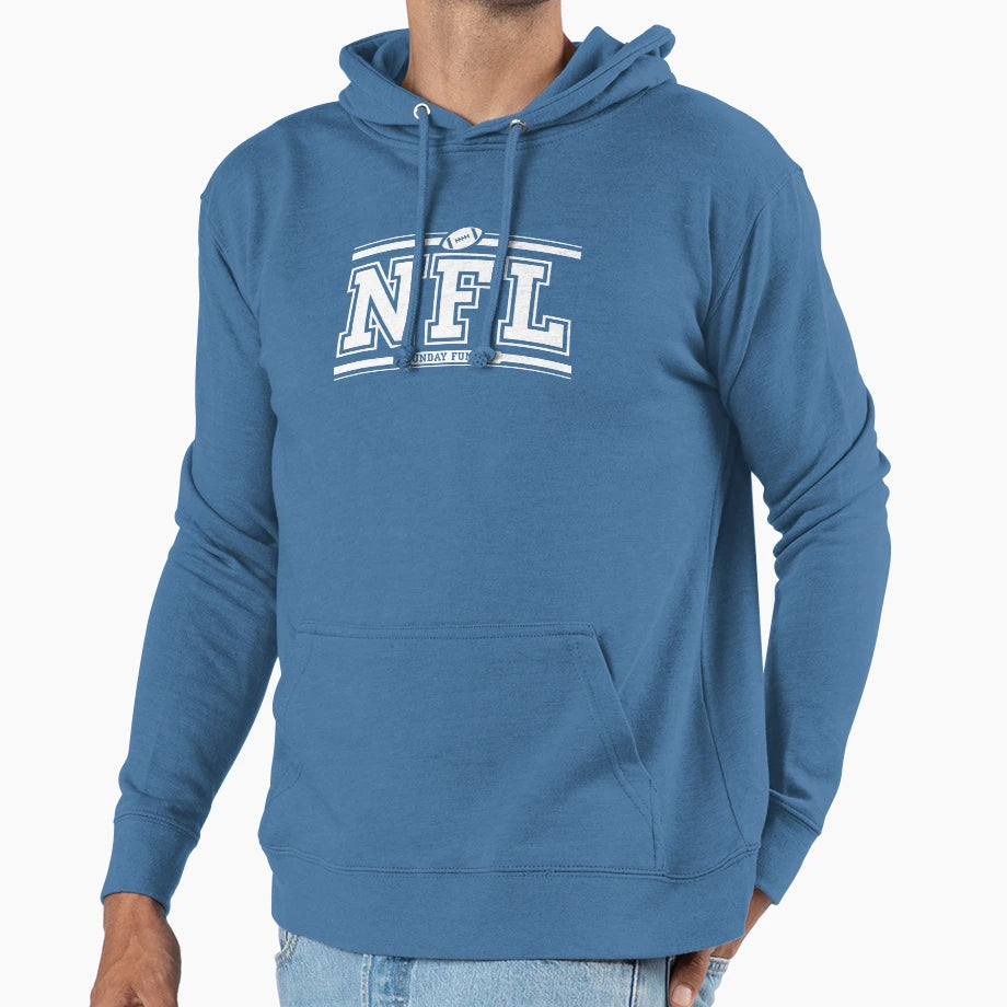 Copy Sunday Funday Footbal Fan White Hoodie - Fun Novelty Design Men Women - T-Shirt, Sweatshirt, Hoodie