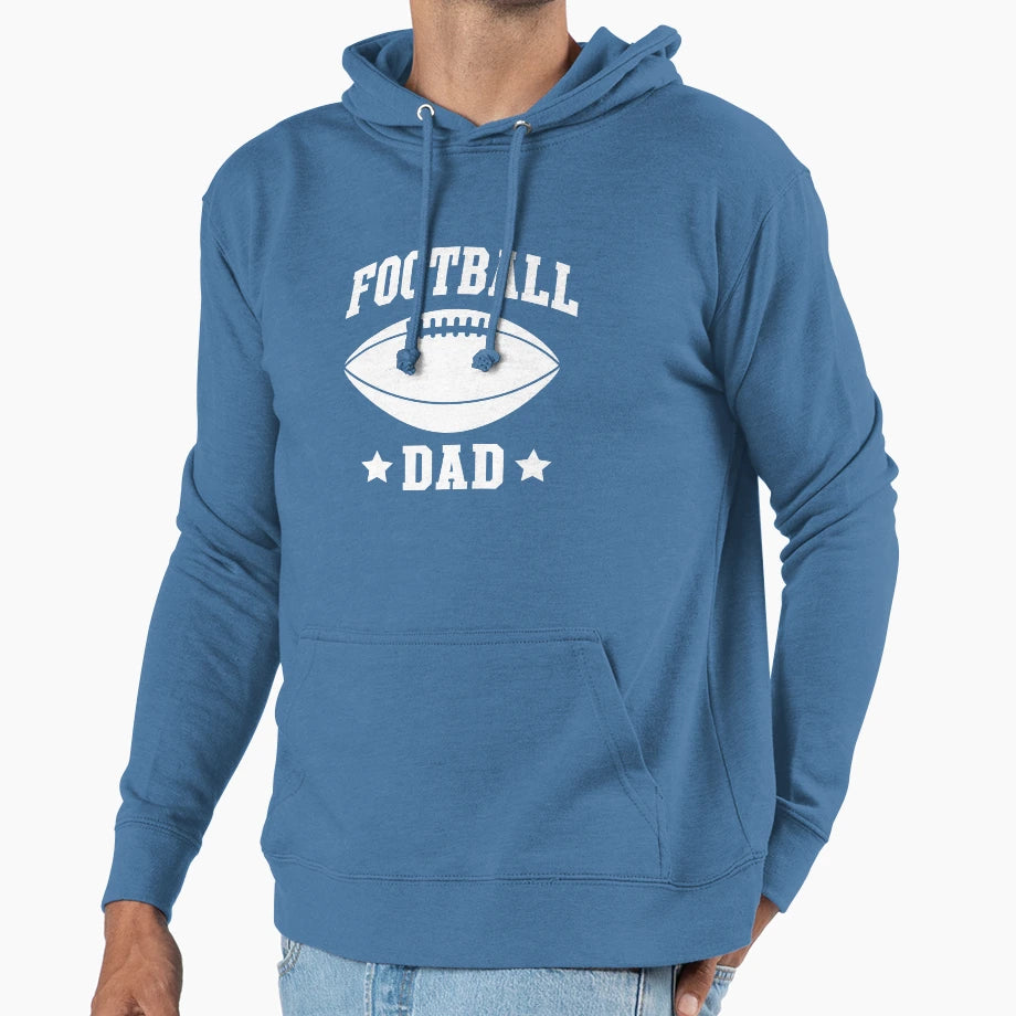 Football Dad Hoodie - Graphic Print Men Women - T-Shirt, Sweatshirt, Hoodie