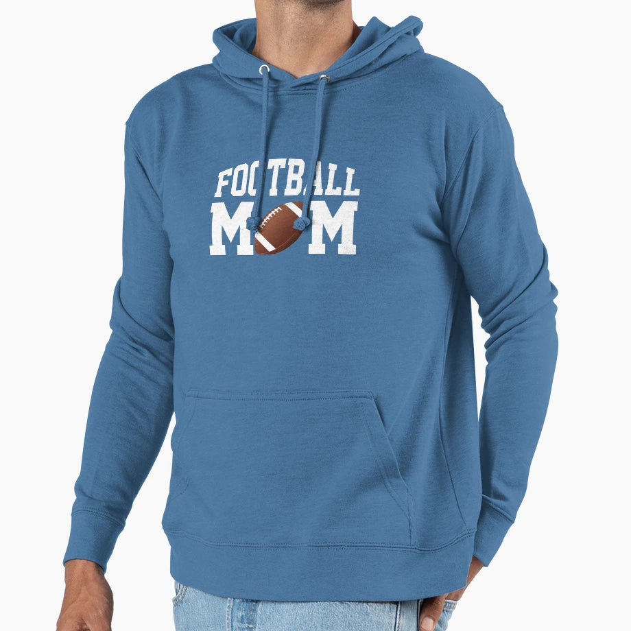 Fun Football Mom White Text Hoodie - Fun Novelty Design Unisex - T-Shirt, Sweatshirt, Hoodie