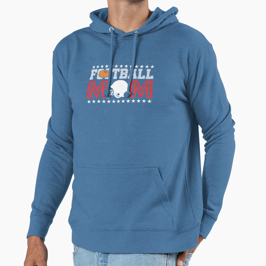 Football Mom Sports Gift Hoodie - Minimalist Print for Adults - T-Shirt, Sweatshirt, Hoodie