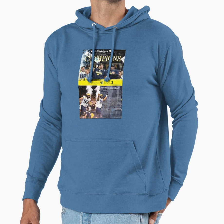 12 8 Michigan Daily Front Cover Hoodie - Graphic Print Men Women - T-Shirt, Sweatshirt, Hoodie