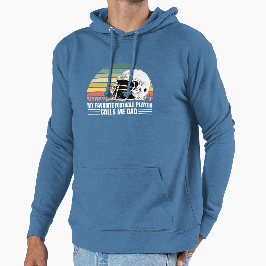 Football Player Dad Gift Hoodie - Graphic Print for Adults - T-Shirt, Sweatshirt, Hoodie