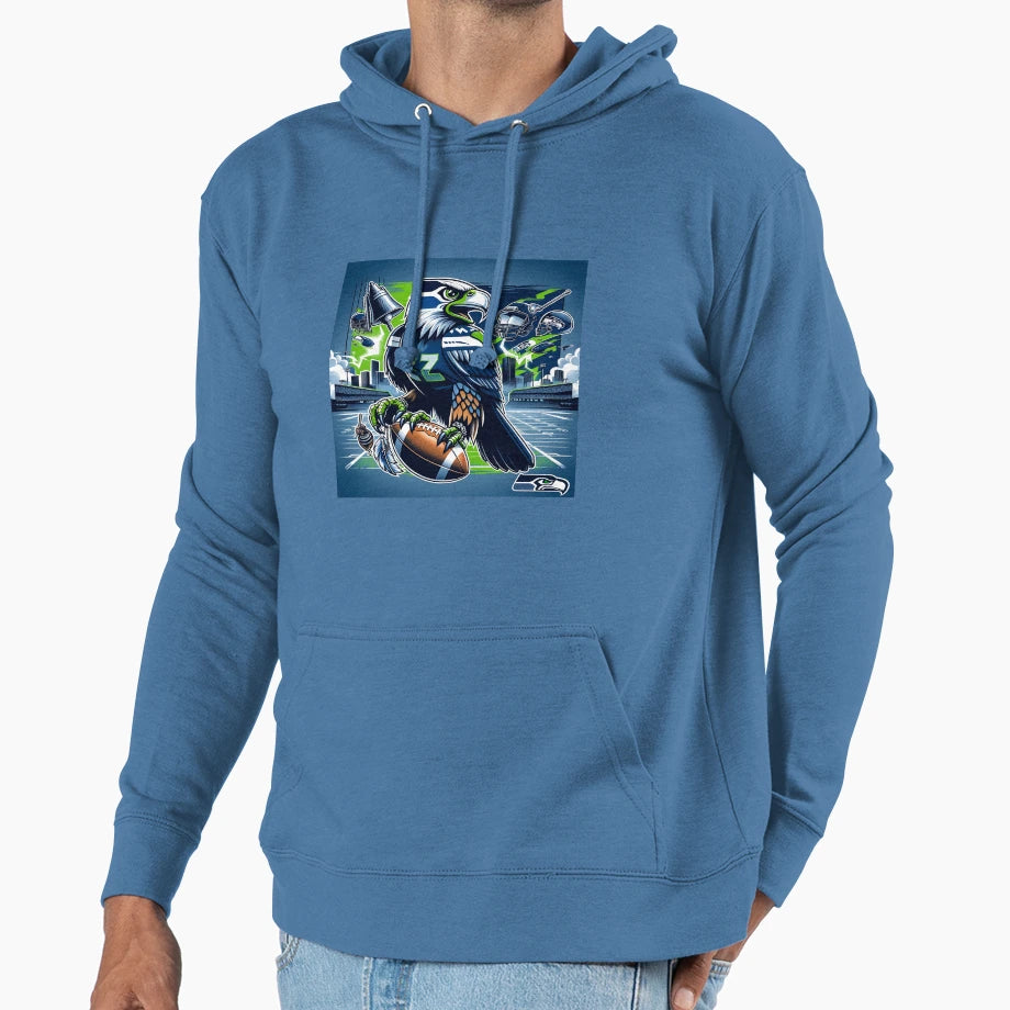 Seattle Seahawks Artwork Hoodie - Minimalist Print Men Women - T-Shirt, Sweatshirt, Hoodie