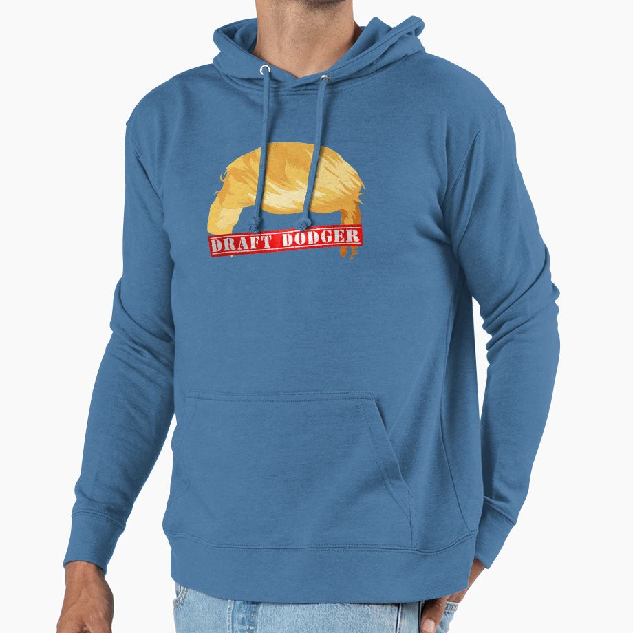 Trump Draft Dodger Hoodie - Minimalist Print for Adults - T-Shirt, Sweatshirt, Hoodie