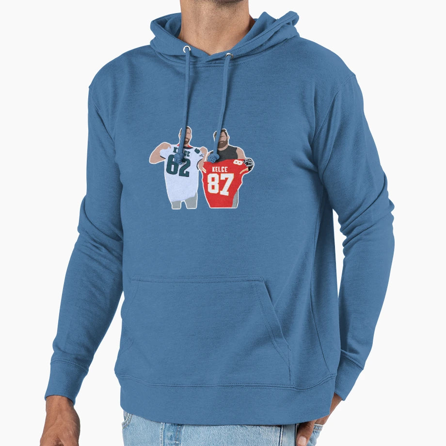 Kelce Brothers Hoodie - Fun Novelty Design for Adults - T-Shirt, Sweatshirt, Hoodie