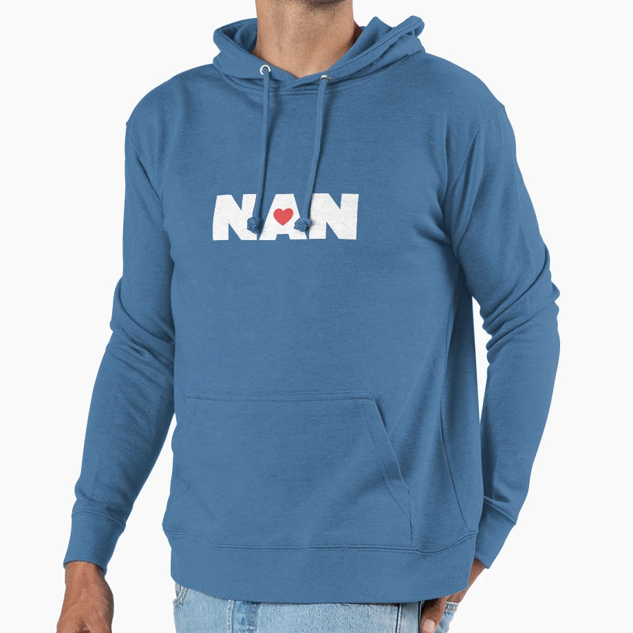 Nan Love Heart Hoodie - Graphic Print Men Women - T-Shirt, Sweatshirt, Hoodie