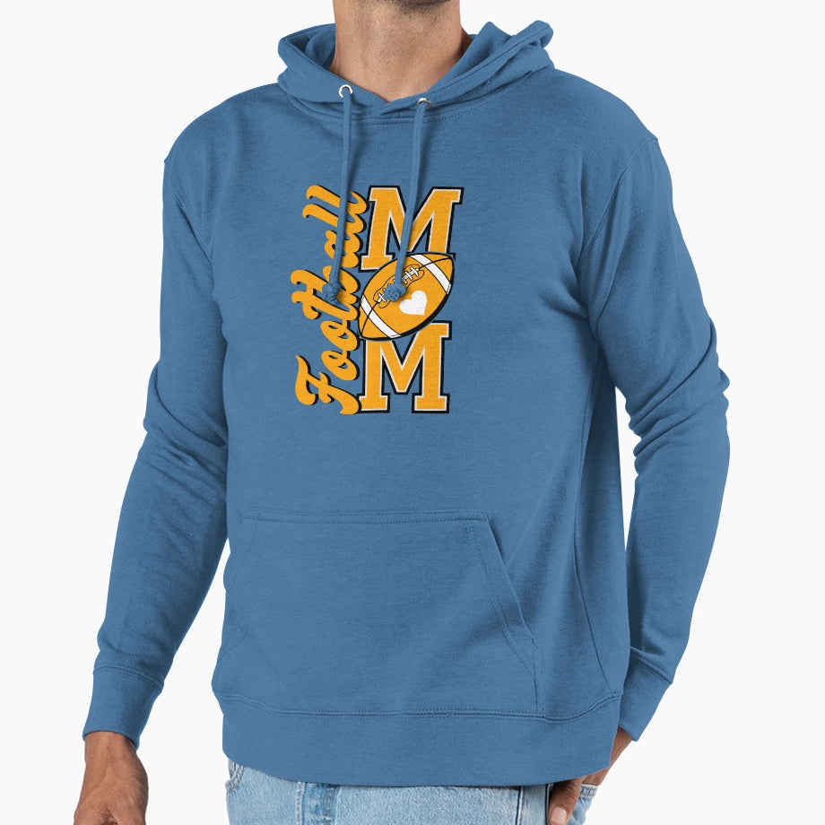 Football Mom Game Day Sports Football Proud Hoodie - Unique Graphic Unisex - T-Shirt, Sweatshirt, Hoodie