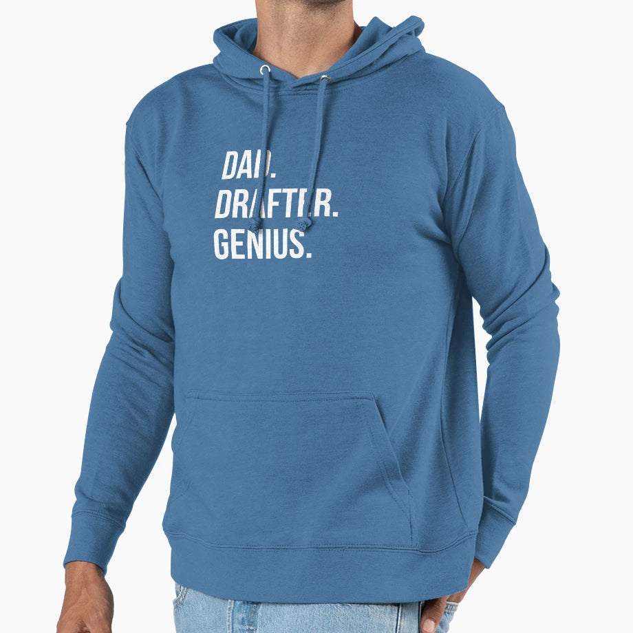 Dad Drafter Hoodie - Unique Graphic Men Women - T-Shirt, Sweatshirt, Hoodie