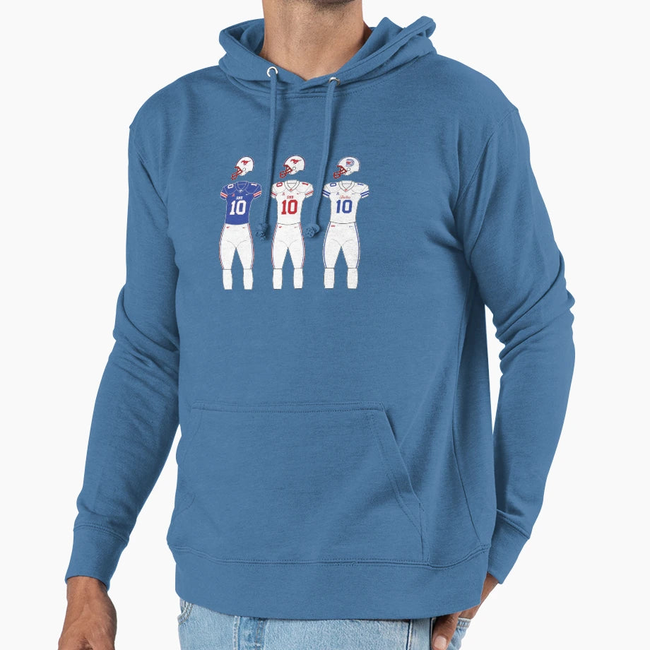 Smu Football Uniforms Hoodie - Graphic Print Unisex - T-Shirt, Sweatshirt, Hoodie