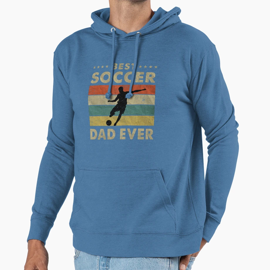 Best Soccer Dad Ever Soccer Fathers Day Hoodie - Aesthetic Graphic Unisex - T-Shirt, Sweatshirt, Hoodie
