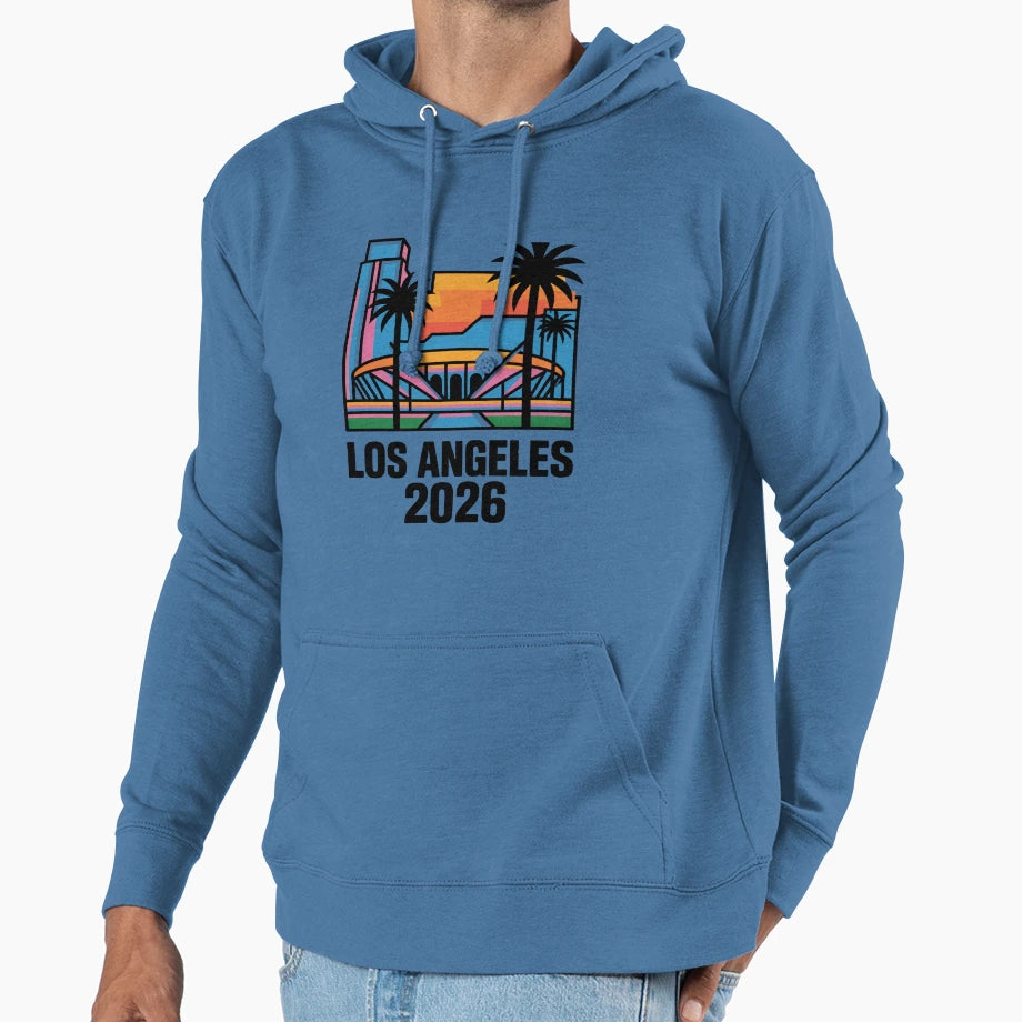 Los Angeles 2026 Palm Tree Sunset V8 T-Shirt - Minimalist Print Unisex - T-Shirt, Sweatshirt, Hoodie