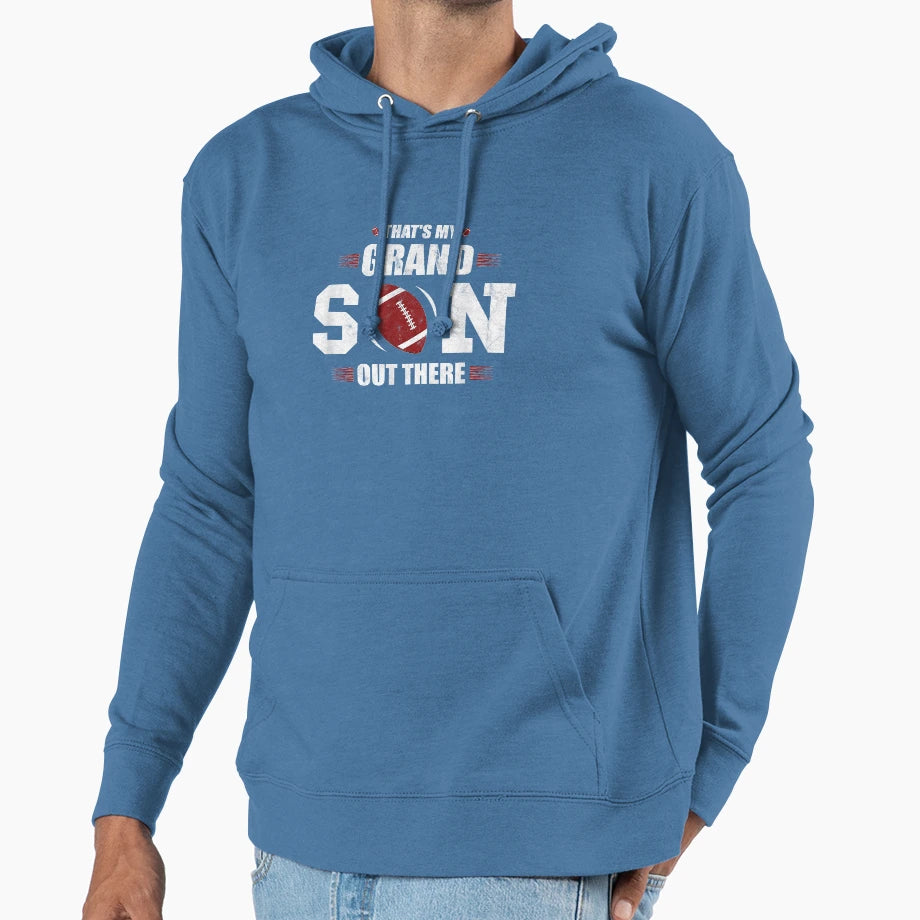Thats My Grandson Out There Rugby Hoodie - Graphic Print for Adults - T-Shirt, Sweatshirt, Hoodie