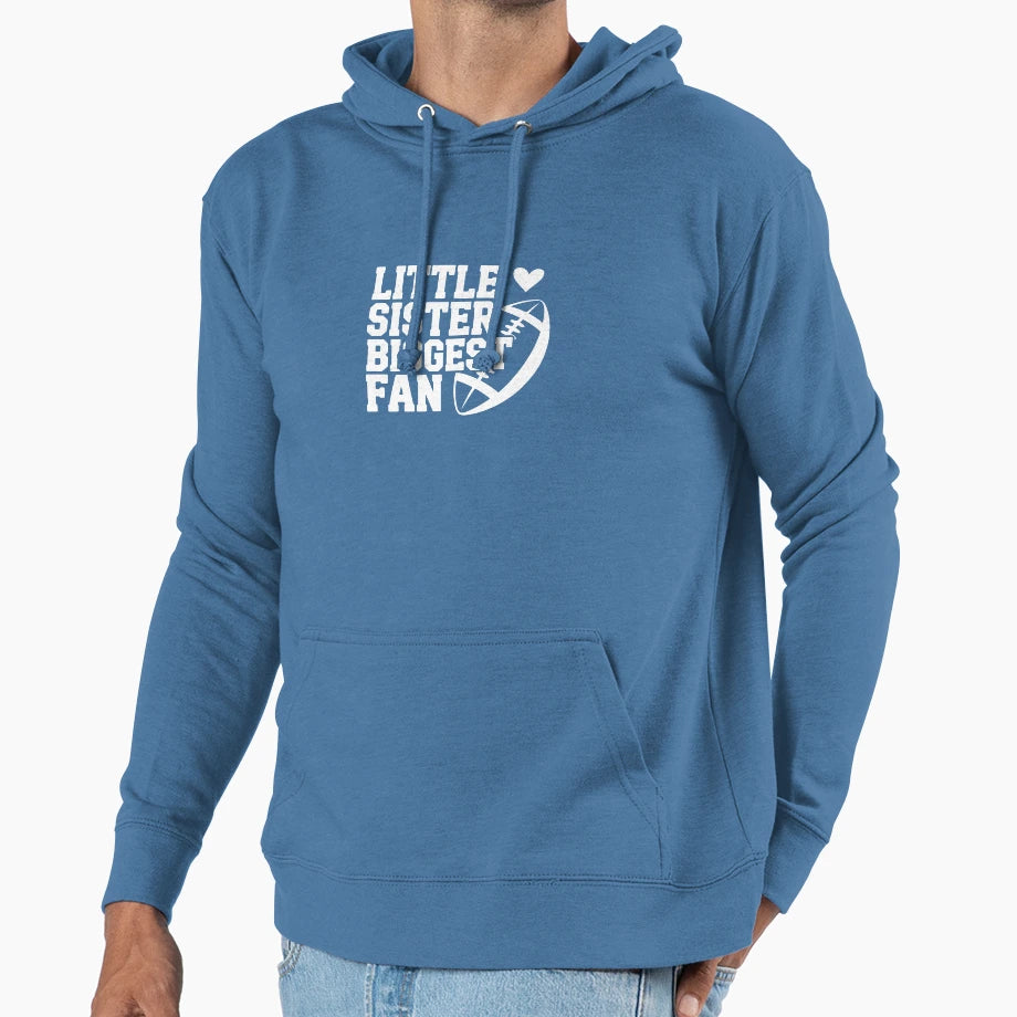 Little Sister Biggest Fan Hoodie - Custom Art Print Men Women - T-Shirt, Sweatshirt, Hoodie