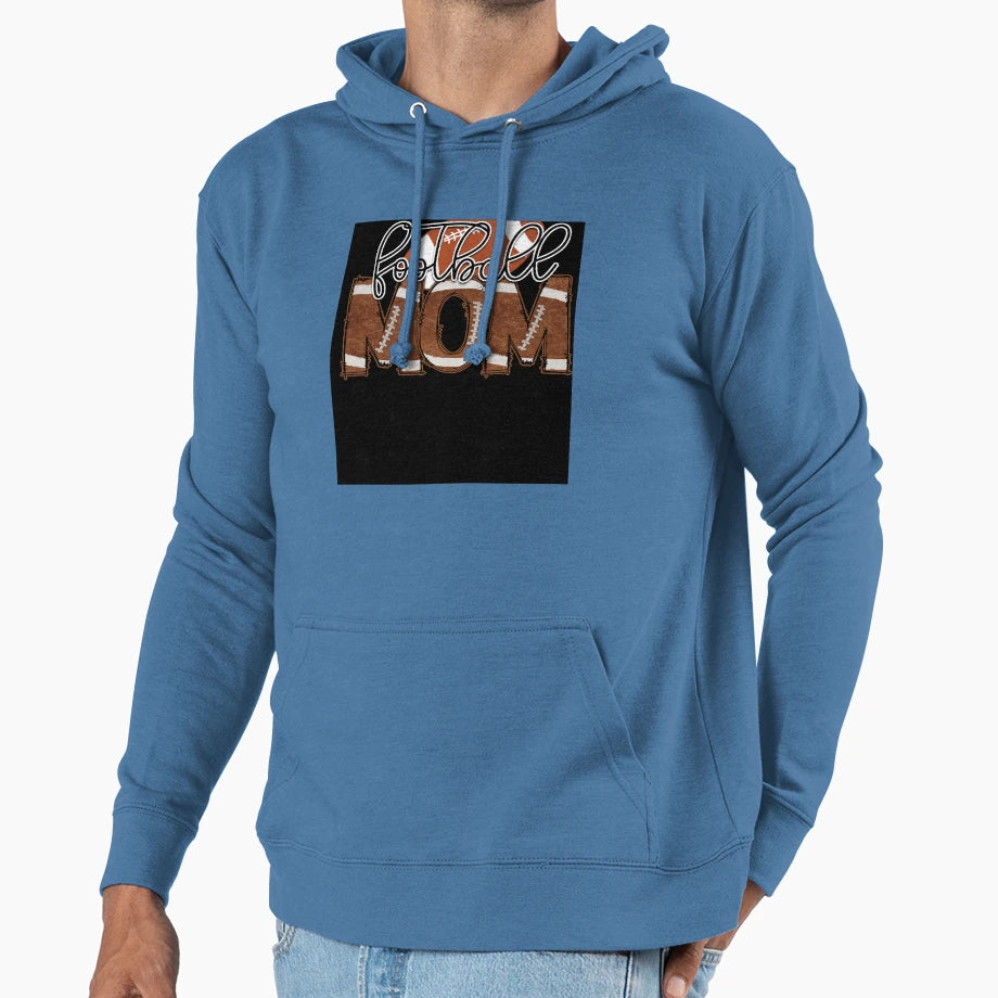 Football Mom Hoodie - Trendy Graphic Men Women - T-Shirt, Sweatshirt, Hoodie