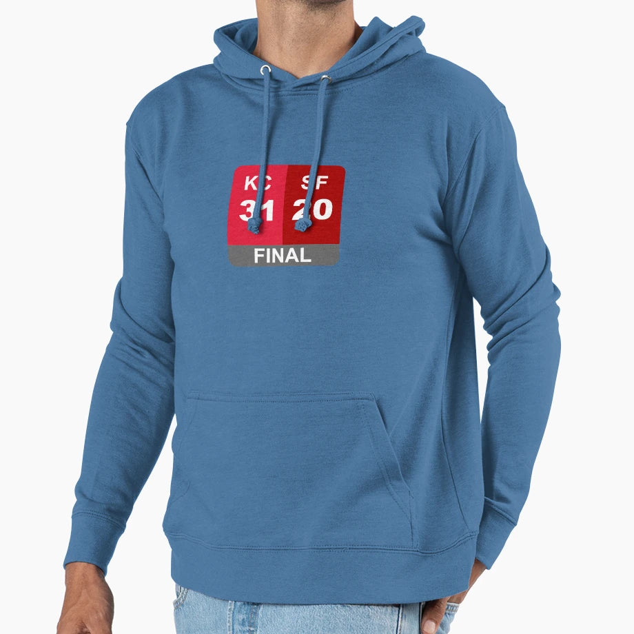Super Bowl Liv Final Score Hoodie - Casual Everyday Wear Unisex - T-Shirt, Sweatshirt, Hoodie